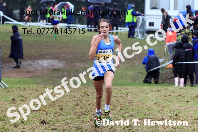 Girls Under-13s 2023 National Cross Country Relays, Berry Hill Park, Mansfield.  Photo: David T. Hewitson/Sports for All Pics